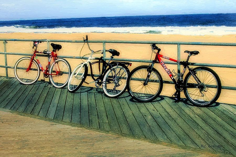 Bicycle Painting - Boardwalk Bikes by RC DeWinter