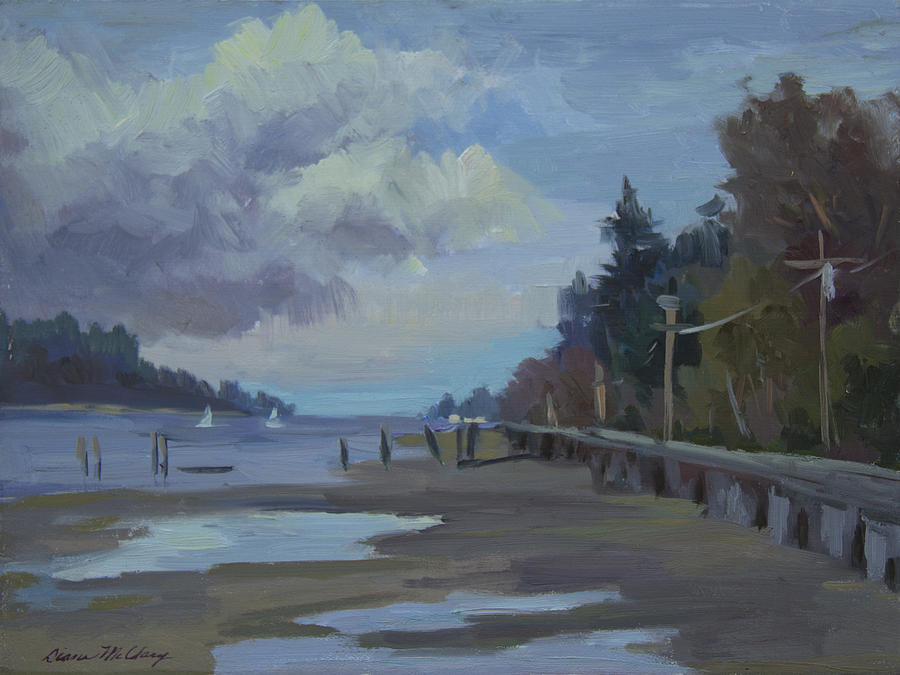 Boardwalk on Vashon Island Painting by Diane McClary