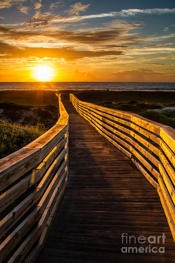 Boardwalk to Heaven Sunrise Amelia Island Florida Photograph by Dawna Moore Photography
