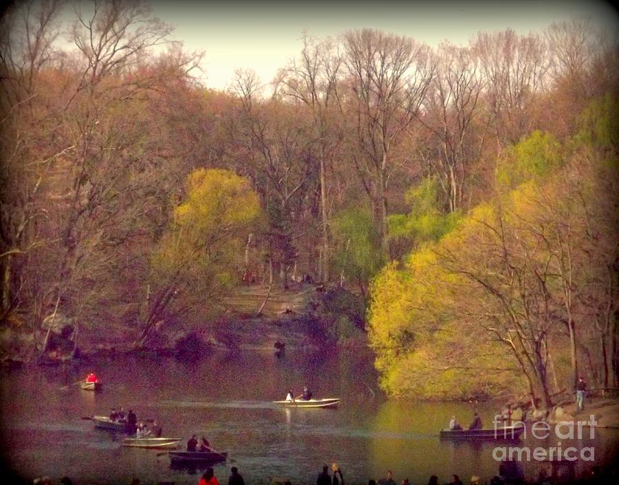 New York City Photograph - Boating on the Lake - Central Park by Miriam Danar
