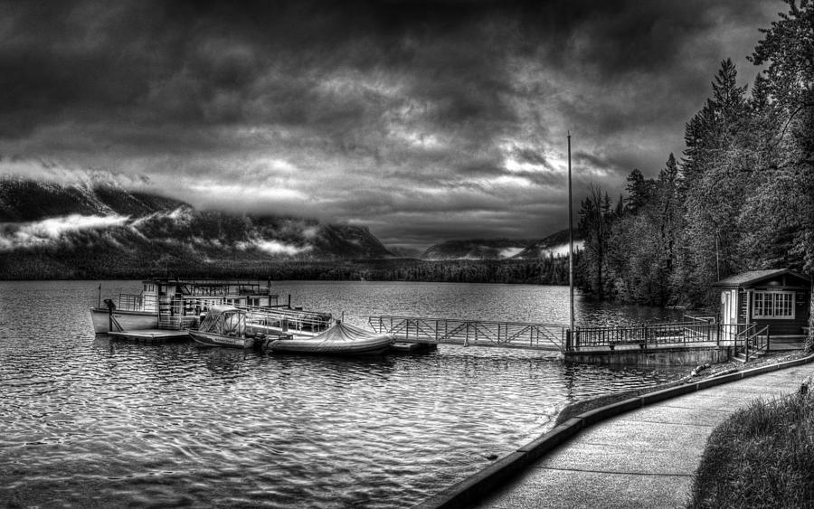 Boat Dock At Lake McDonald Lodge 2 Photograph by Lee Santa