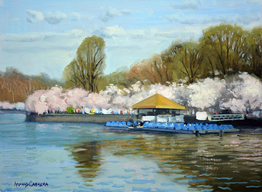 Boat Dock Spring - Washington DC Painting by Armand Cabrera
