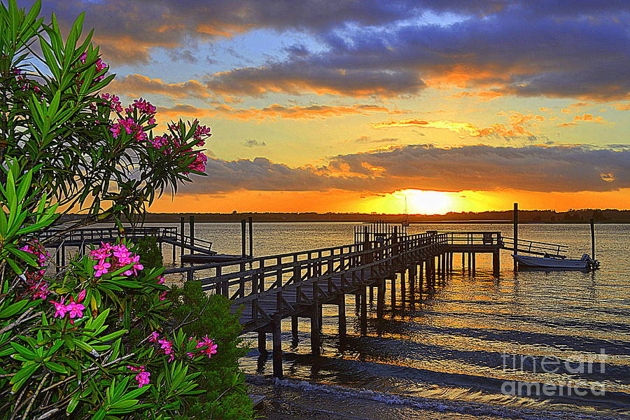 Boat Dock Sunset Photograph by Amy Lucid