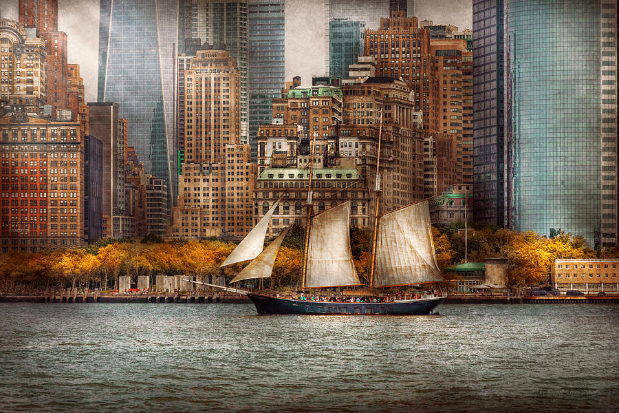 Boat - Governors Island NY - Lower Manhattan Photograph by Mike Savad