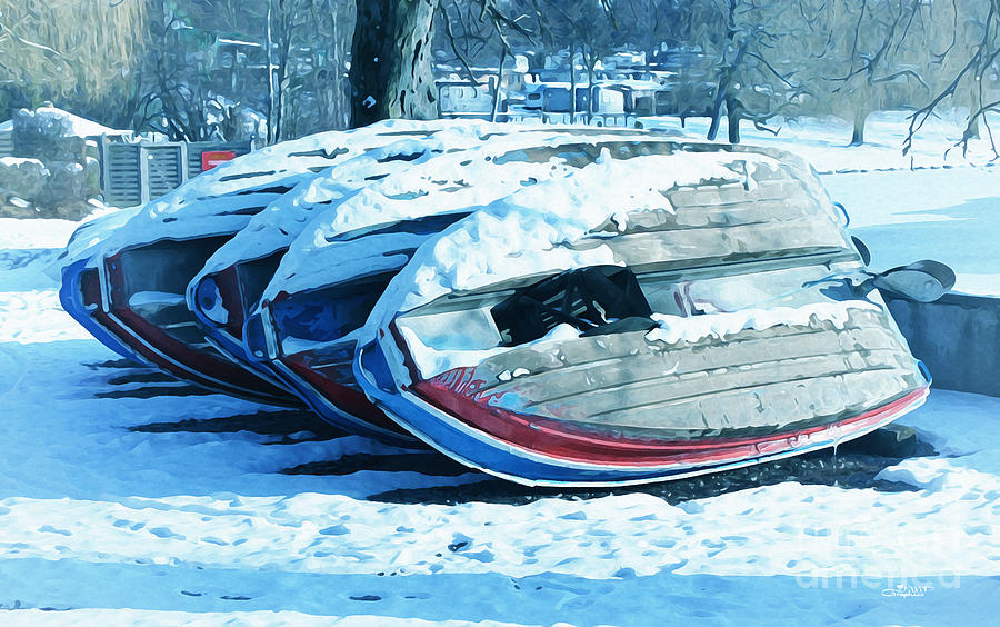 Winter Photograph - Boat Hire on Holiday by Jutta Maria Pusl