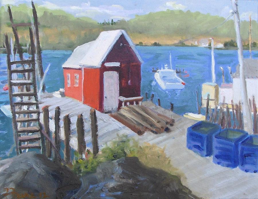 Boat House Painting by Francine Frank