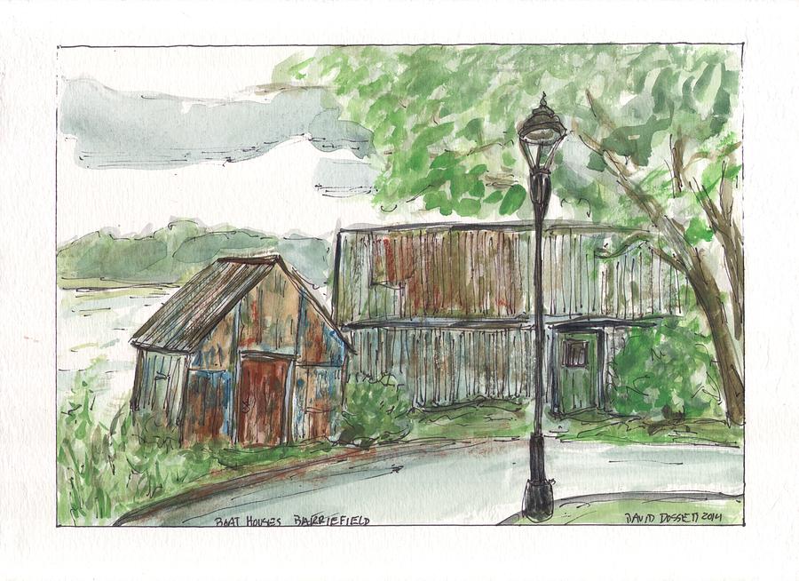 Boat Houses Barriefield Painting by David Dossett