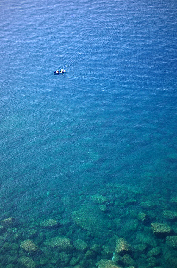 Nature Photograph - Boat In Clear Sea Water by Ioan Panaite