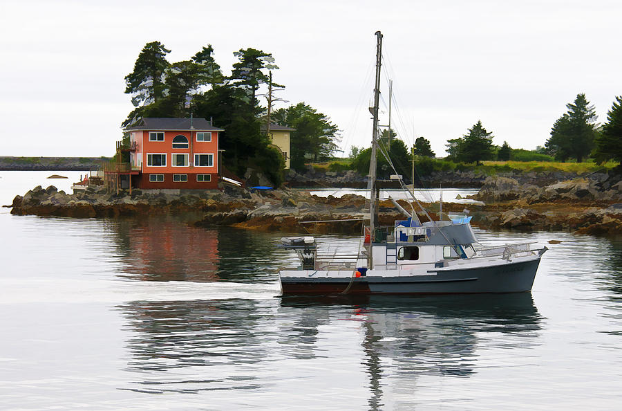 Boat in Sitka Harbor Photograph by Betty Eich