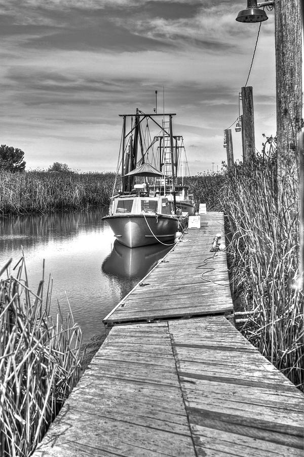 Boat In the Marsh 2 monochrome   Photograph by SC Heffner