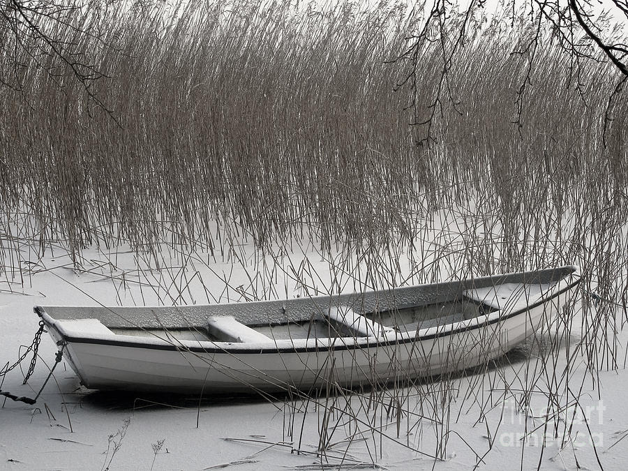 Boat in Winter Photograph by Lutz Baar