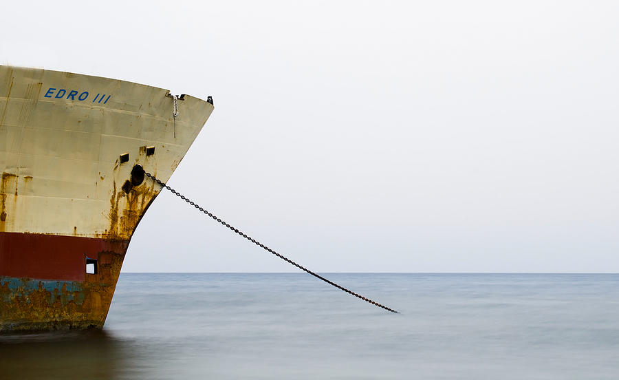 Abandoned ship on the ocean Photograph by Michalakis Ppalis