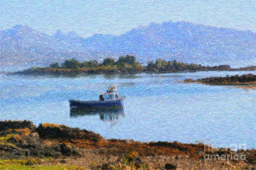 Boat on a Loch Digital Art by Diane Macdonald