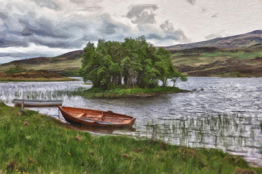 Boat On Lake Bank 1929 Painting by Dean Wittle
