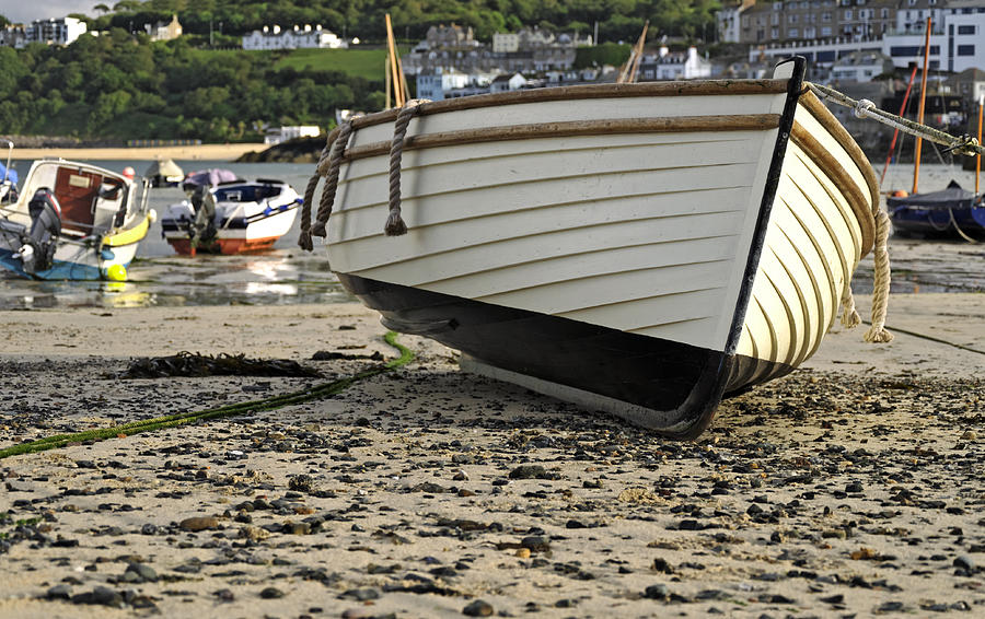 Boat On The Beach - St Ives Harbour Photograph by Rod Johnson
