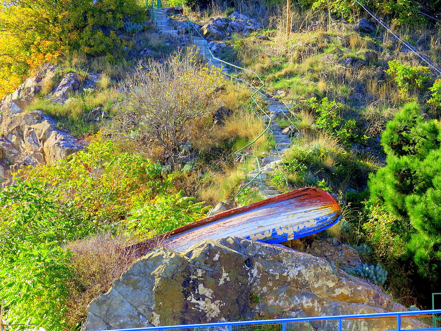 Boat Photograph - Boat On The Rocks  by Rick Todaro