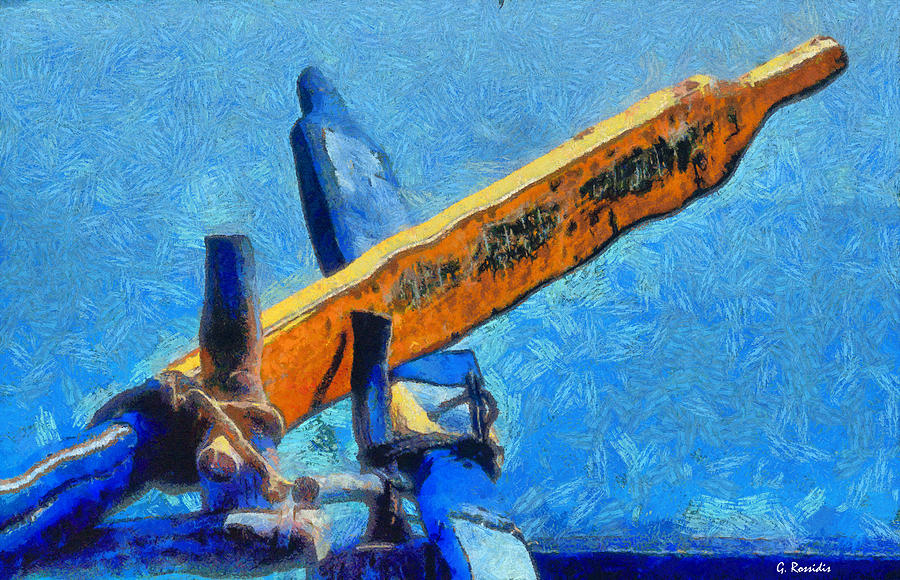 Boat paddles Painting by George Rossidis