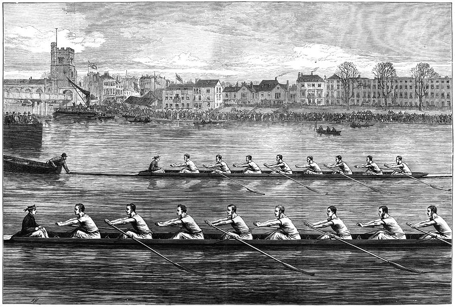 Boat Race, 1873 Painting by Granger