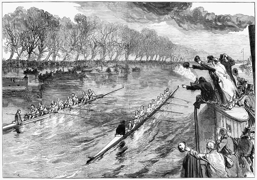 Boat Race, 1877 Painting by Granger