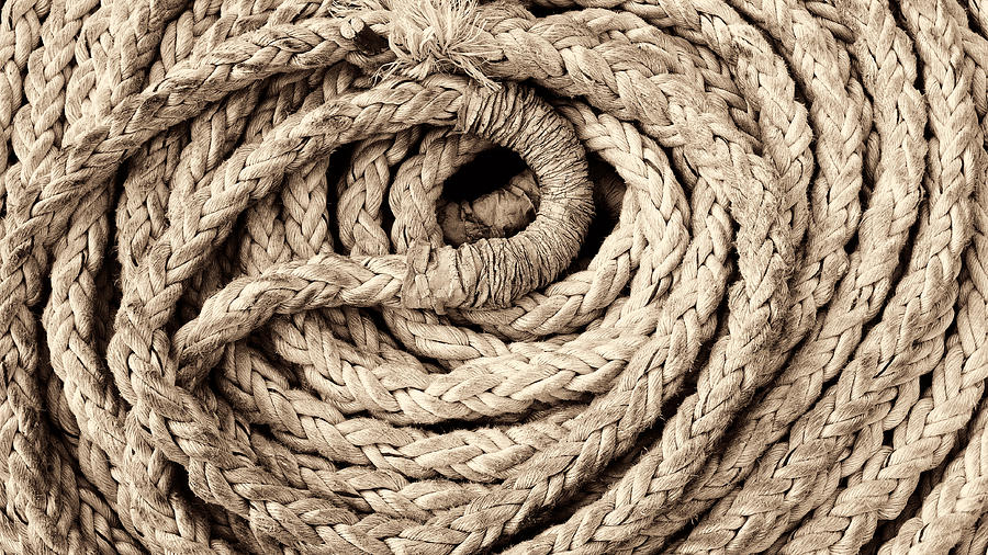 Boat Rope No2 Sepia Version Photograph by Weston Westmoreland