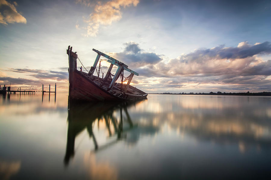 Boat Stranded And Abandoned In Kuala Photograph by Photography By Azam Alwi