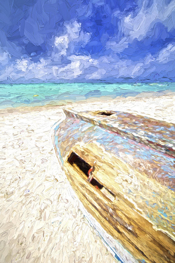 Boat Wreck of Aruba Painting by David Letts