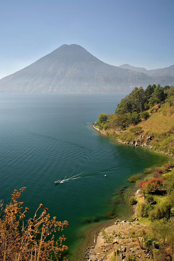 Boaters On Lake Atitlan, Guatemala Photograph by Whit Richardson - Fine ...