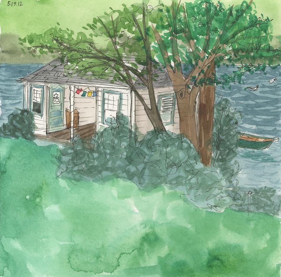 Boathouse at Ananda Painting by Jennifer Mazzucco