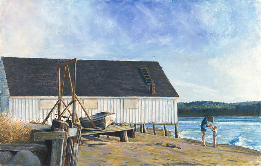 Boathouse at Lisabuela Beach Painting by Nick Payne