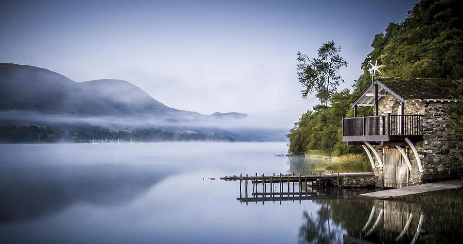 Lake District National Park Photograph - Boathouse at Pooley Bridge by Neil Alexander Photography