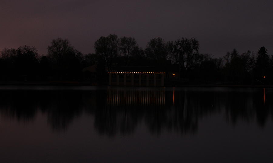 Boathouse Lights Photograph by Bill Wiebesiek