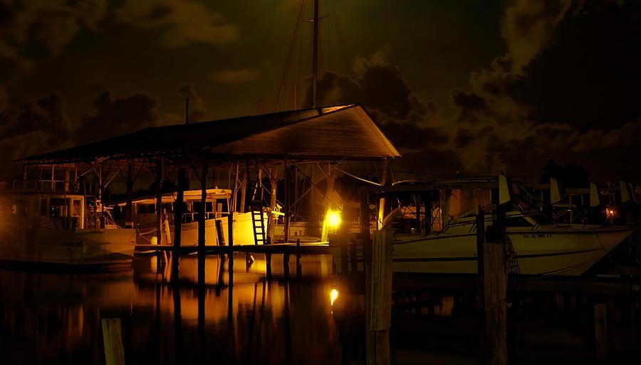 Boathouse Night Glow Digital Art by Michael Thomas