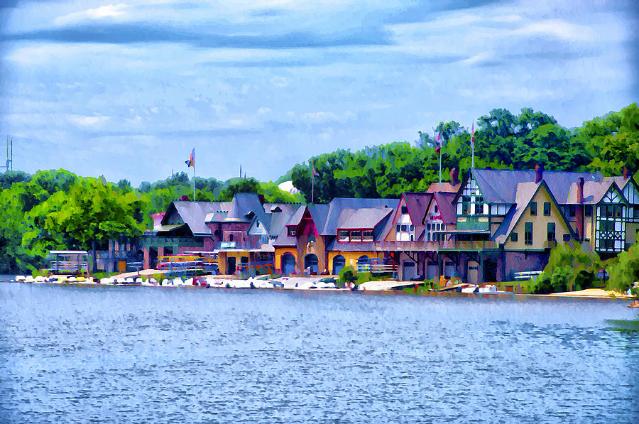 Boathouse Row Along the Schuylkill River by Bill Cannon