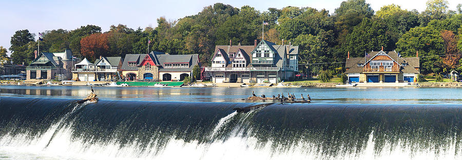 Philadelphia Photograph - Boathouse Row At The Waterfront by Panoramic Images