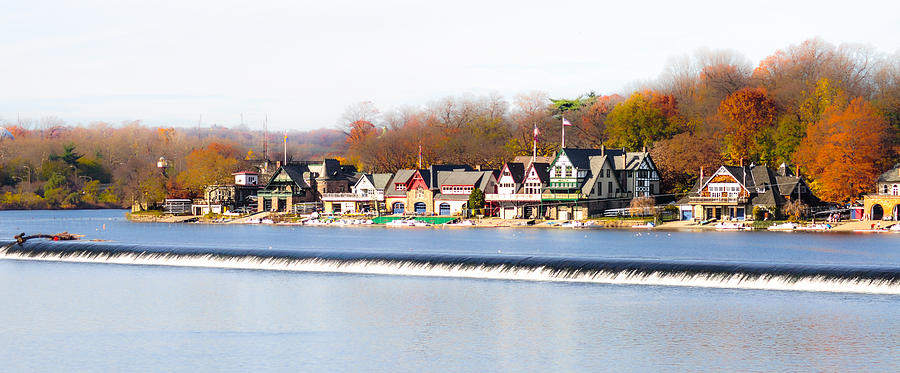 Boathouse Row in Autumn Photograph by Bill Cannon