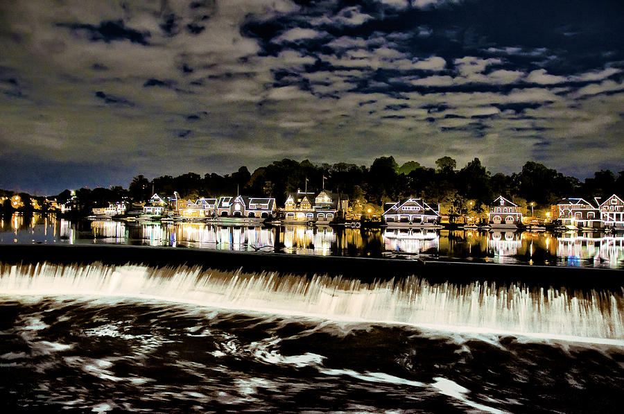 Boathouse Row Lights Photograph by Bill Cannon