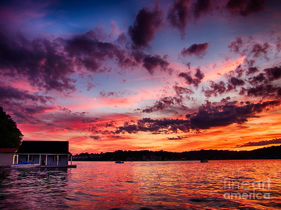 Boathouse Sunset Photograph by Mark Miller