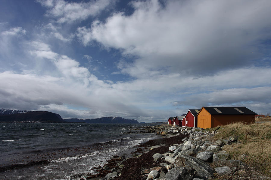 Boathouses By The Fjord Photograph by 717images By Paul Wood