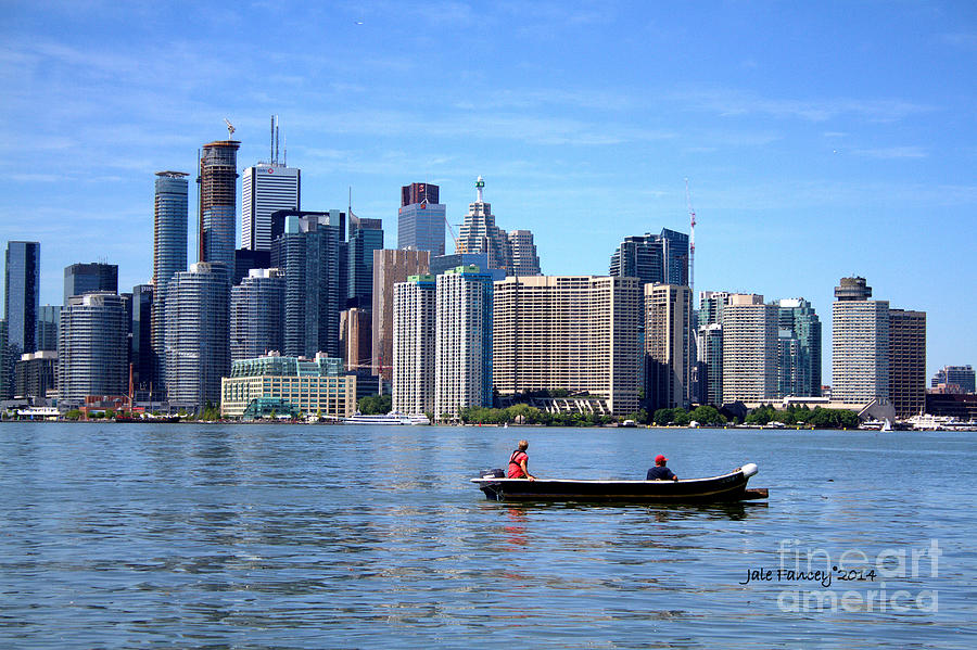 Skyline Photograph - Boating by the Big City by Jale Fancey