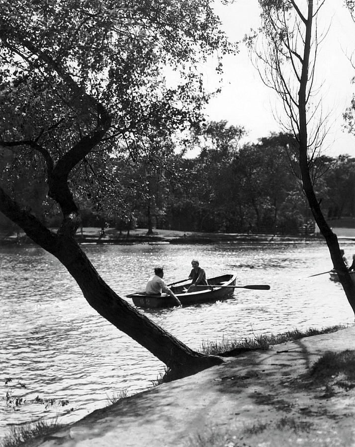 Boating In Lincoln Park Photograph by Underwood Archives