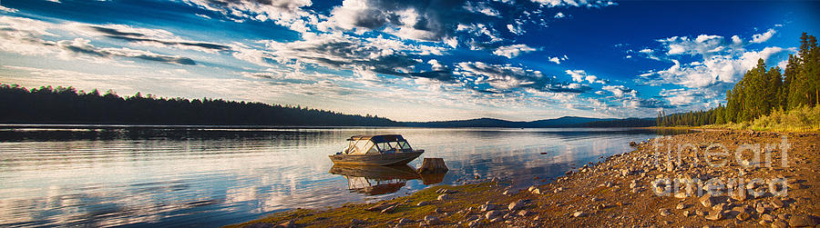 Impressionism Photograph - Boating Peacefully on Howard Prairie Lake by Omaste Witkowski