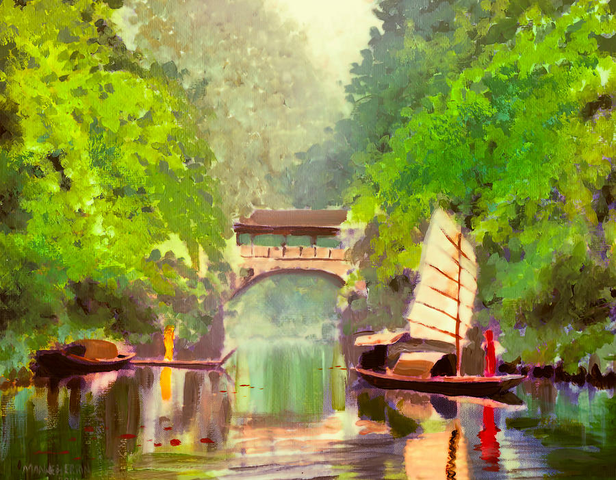 Boatmen Painting by Melissa Herrin