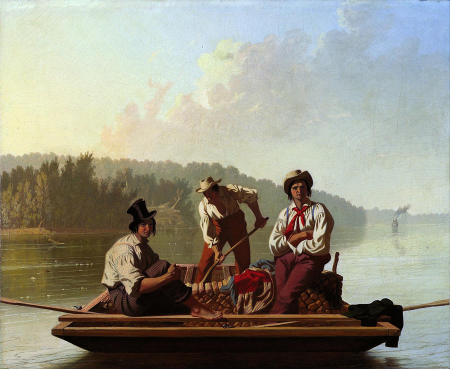 Boatmen on the Missouri Painting by George Caleb Bingham
