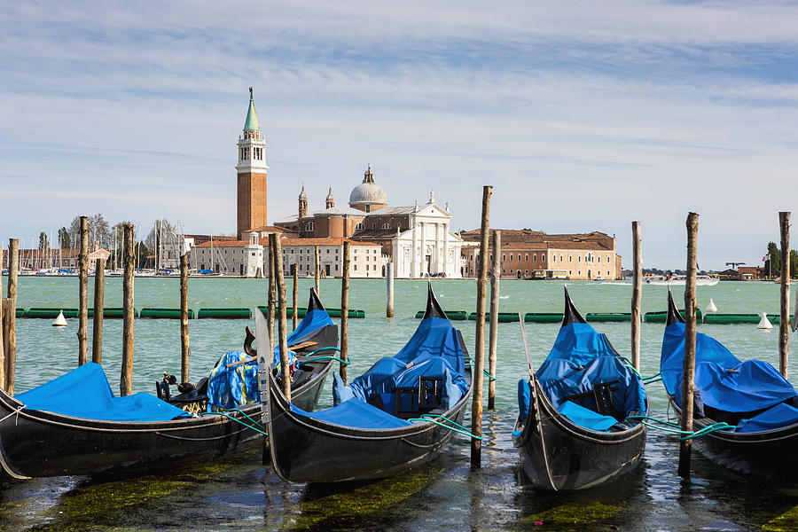 Architecture Photograph - Boats Anchored At Marina Venice, Italy by Richard Desmarais
