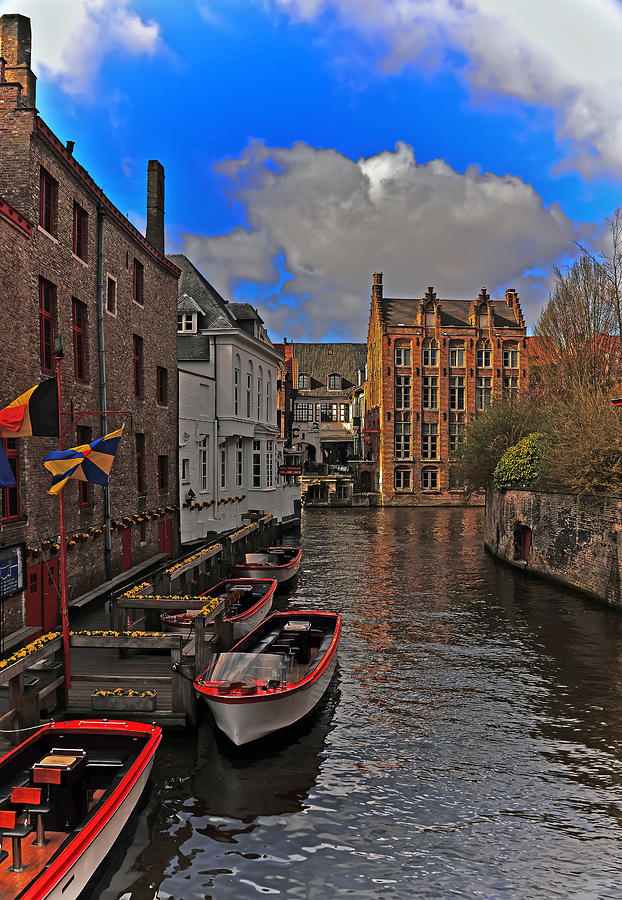 Boats and Canals of Bruges Photograph by Elvis Vaughn
