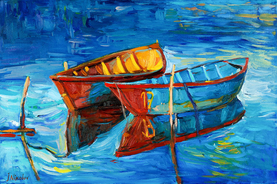 Boats And Sea Painting by Ivailo Nikolov