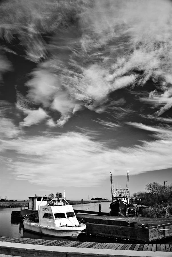 Boats and Sky BW Photograph by George Taylor