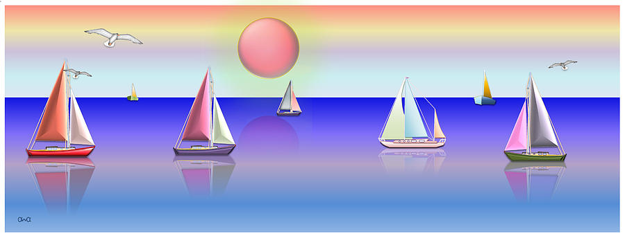 Boats Digital Art