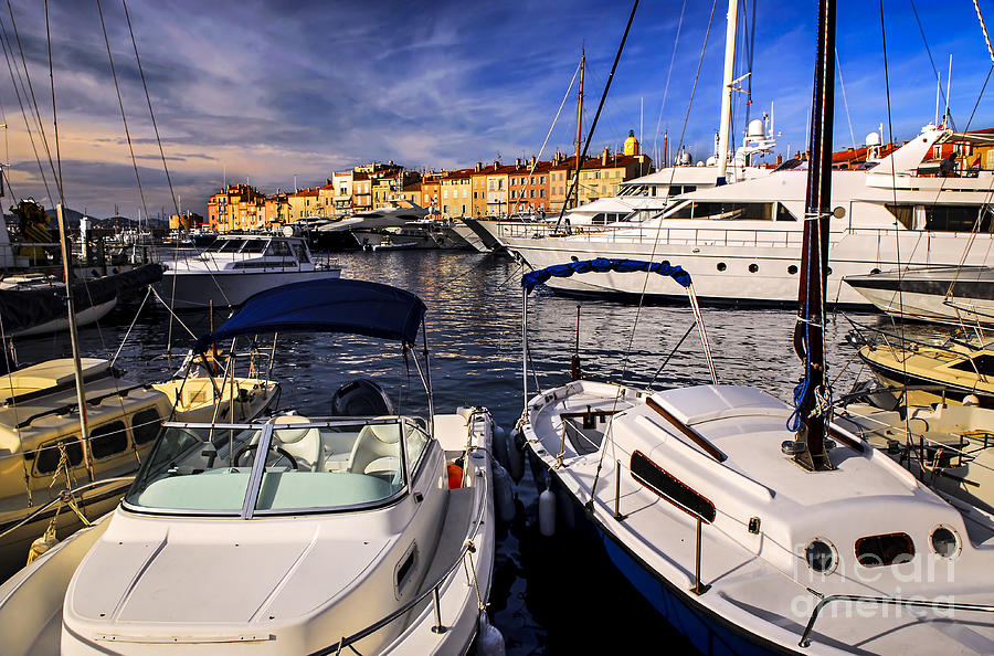 Boats at St.Tropez 7 Photograph by Elena Elisseeva