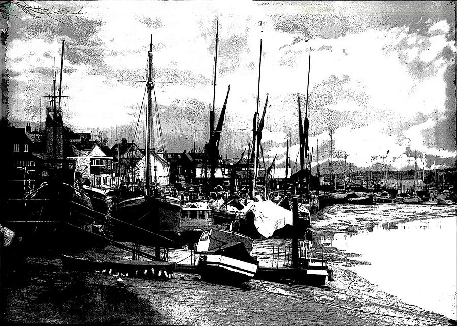 A Digital Art  Piece Of Historic Barges And Boats At Maldon Essex Uk Digital Art